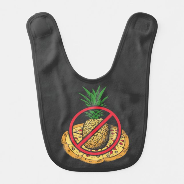Pineapple on my Pizza Chef Novelty Baby Bib (Front)