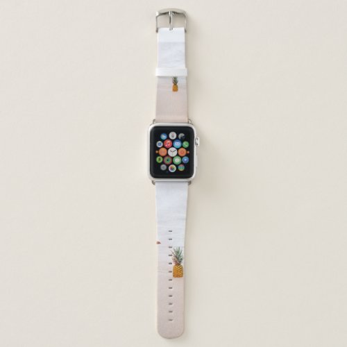 Pineapple on sand near beach apple watch band