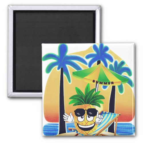 PINEAPPLE ON THE BEACH MAGNET