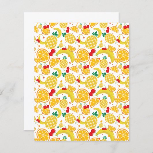 Pineapple Oranges Banana Cherry Whimsical Pattern (Front/Back)