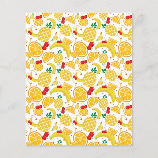 Pineapple Oranges Banana Cherry Whimsical Pattern (Front)