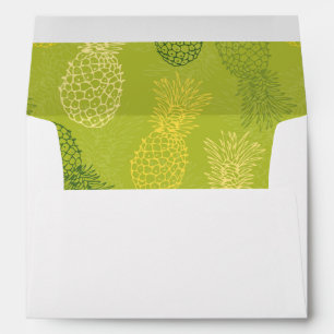 Pineapple Outline Pattern on Green Envelope
