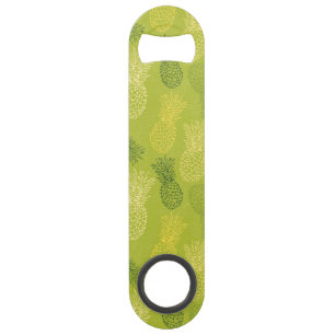 Pineapple Outline Pattern on Green Speed Bottle Opener