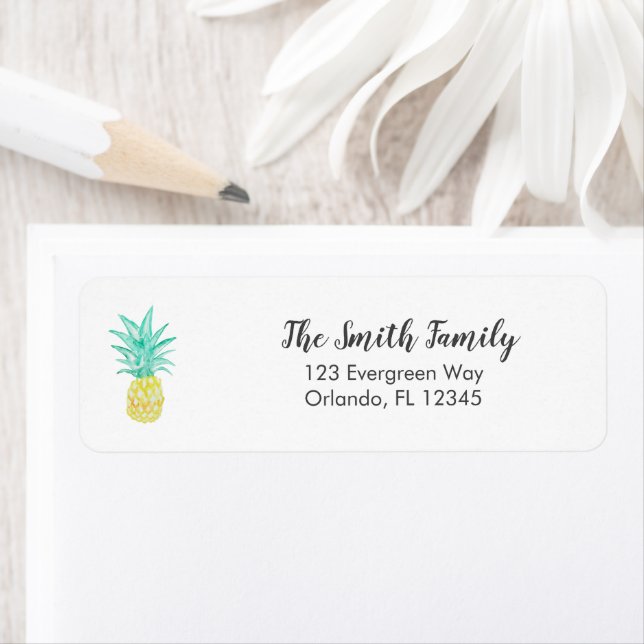 Pineapple Painting Fruit Art Address Label (Insitu)