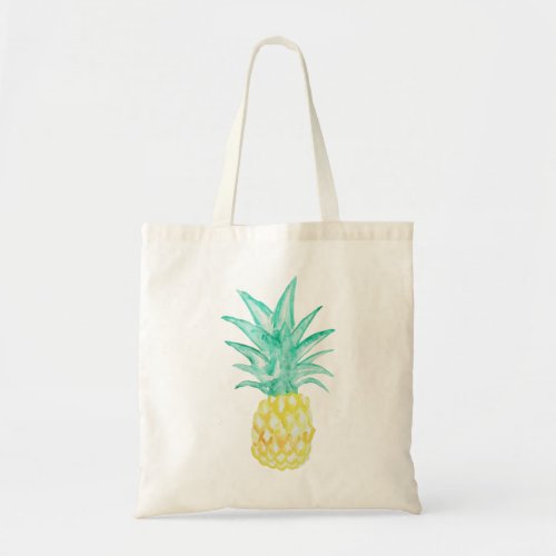 Pineapple Painting Tropical Canvas Tote Bag