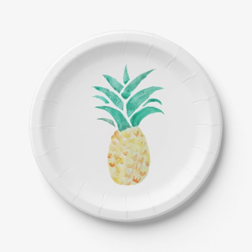 Pineapple Painting Tropical Paper Plate