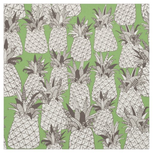 pineapple palm green fabric