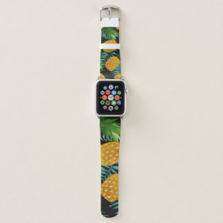 Pineapple Palms Black Tapestry Apple Watch Band