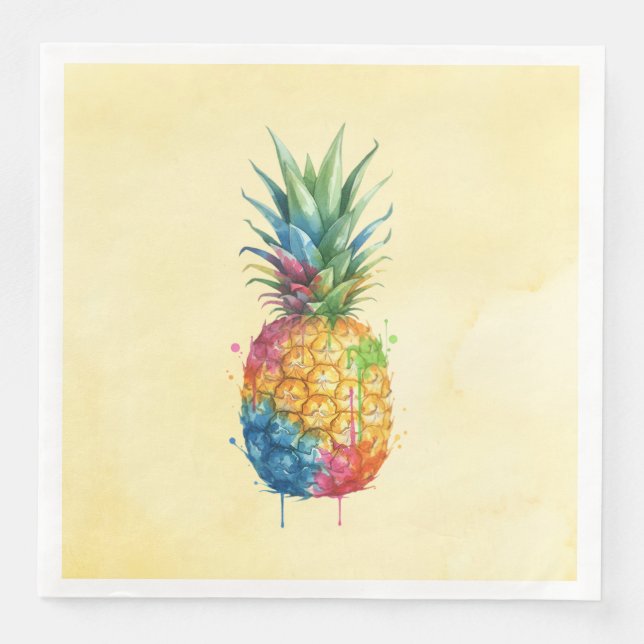 Pineapple Paper Dinner Napkins (Front)