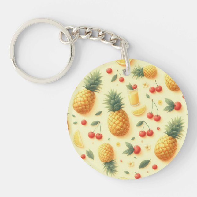 Pineapple Parade (customizable) Keychain (Front)