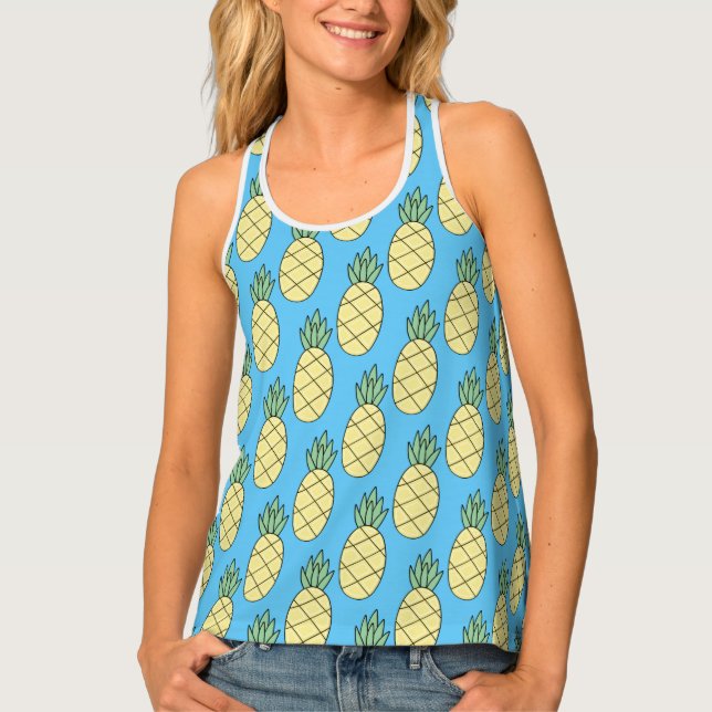 Pineapple Parade Women's Racerback Tank Top  (Front)