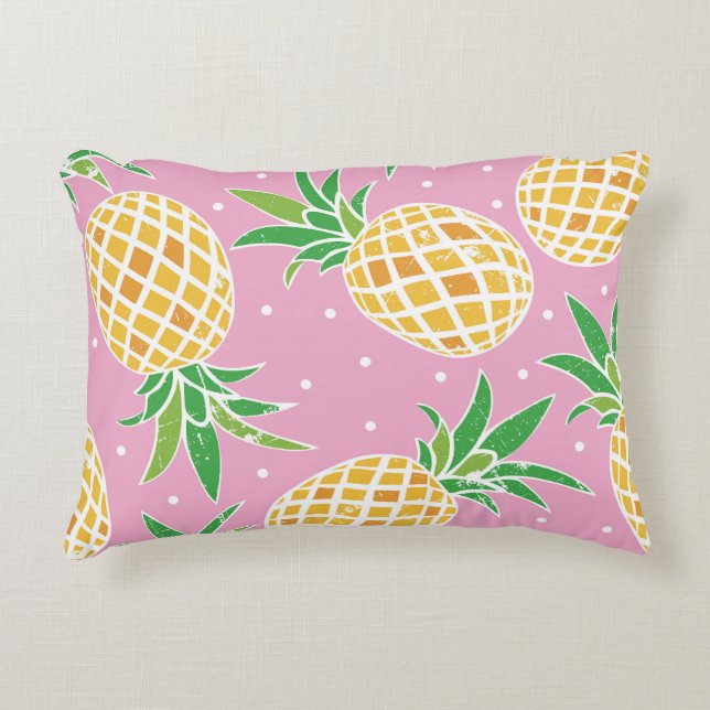 Pineapple Paradise: Tropical Pattern Accent Pillow (Front)
