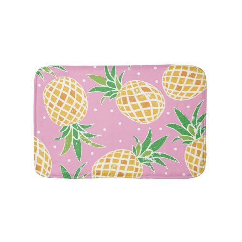 Pineapple Paradise Tropical Pattern Bath Mat