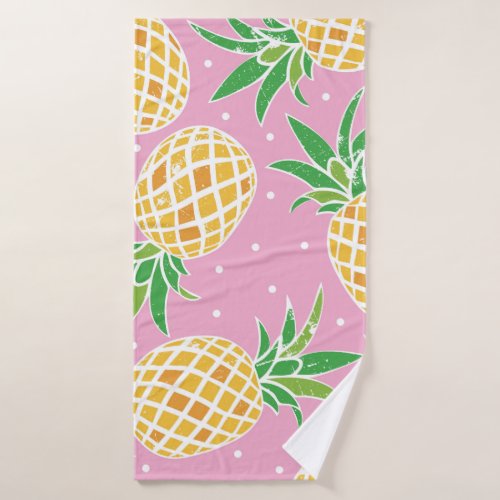 Pineapple Paradise Tropical Pattern Bath Towel