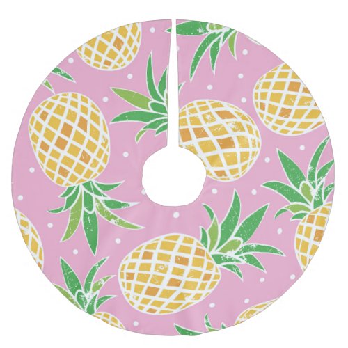 Pineapple Paradise Tropical Pattern Brushed Polyester Tree Skirt