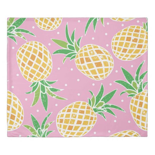 Pineapple Paradise Tropical Pattern Duvet Cover