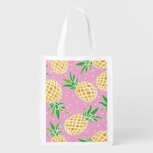 Pineapple Paradise Tropical Pattern Grocery Bag