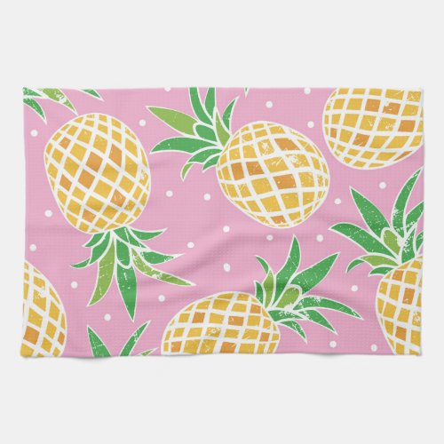 Pineapple Paradise Tropical Pattern Kitchen Towel