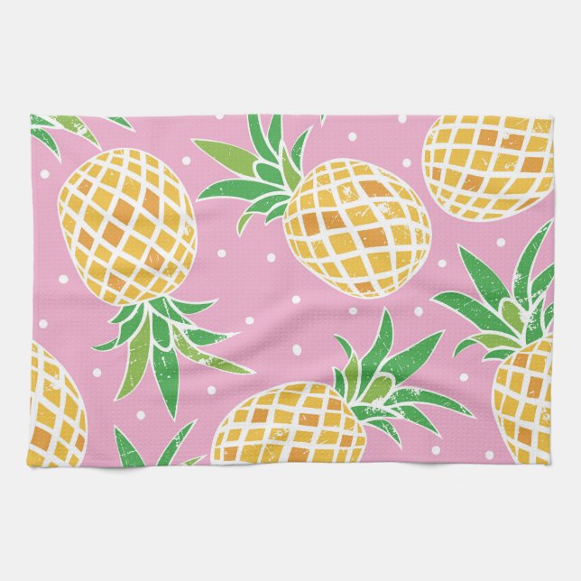 Pineapple Paradise: Tropical Pattern Kitchen Towel (Horizontal)