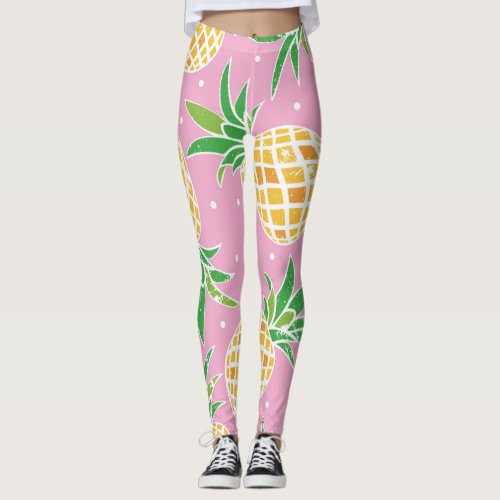 Pineapple Paradise Tropical Pattern Leggings