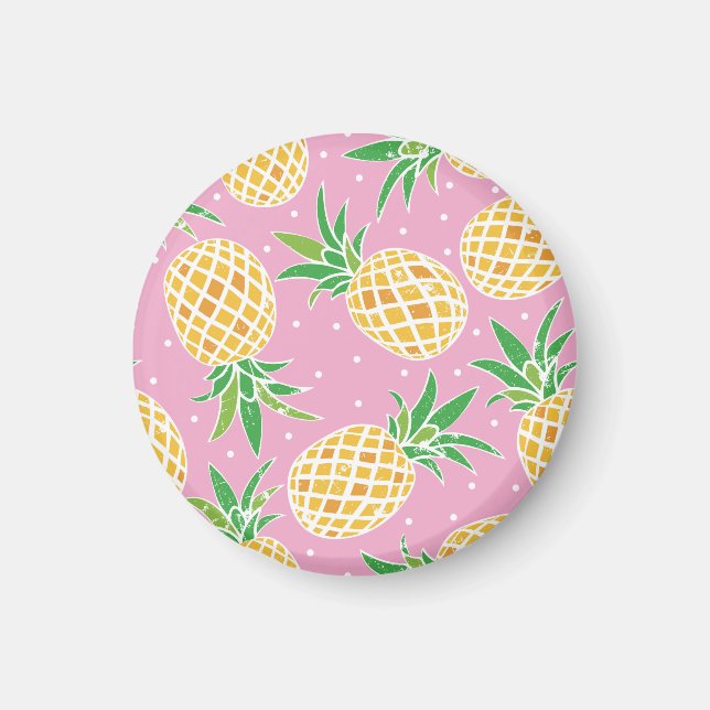 Pineapple Paradise: Tropical Pattern Magnet (Front)