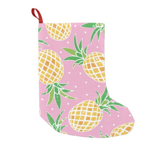 Pineapple Paradise Tropical Pattern Small Christmas Stocking