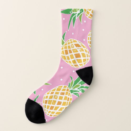 Pineapple Paradise Tropical Pattern Socks