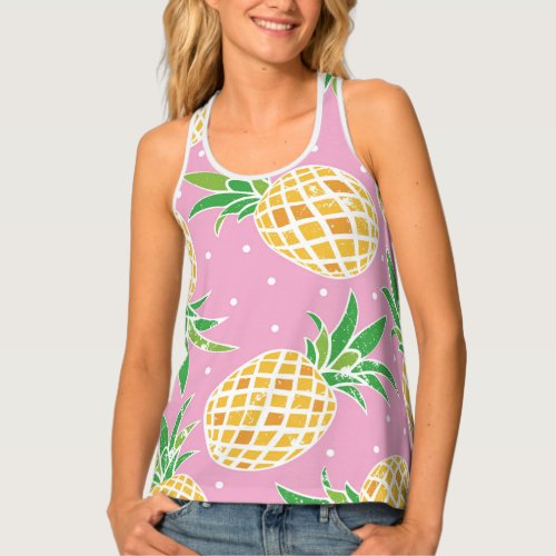 Pineapple Paradise Tropical Pattern Tank Top