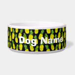 Pineapple Party Black Customized Pet Water or Food<br><div class="desc">It's a pineapple party on this fun food or water bowl for your pet! Add your dog's name or leave it off! Check my shop for more designs!</div>