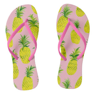Pineapple party flip flops