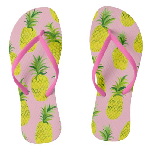 Pineapple party flip flops