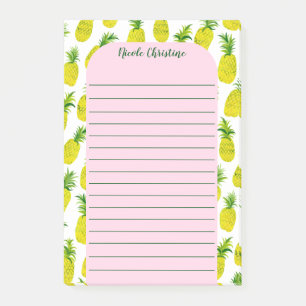 Pineapple Party Pattern CUSTOMIZE IT Watercolor  Post-it Notes