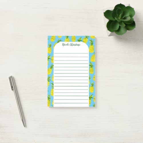 Pineapple Party Pattern CUSTOMIZE IT Watercolor Post_it Notes