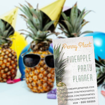 Pineapple Party Planner Professional Business Card by watermelontree at Zazzle