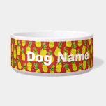 Pineapple Party Red Customized Pet Water or Food<br><div class="desc">It's a pineapple party on this fun food or water bowl for your pet! Add your dog's name or leave it off! Check my shop for more designs!</div>