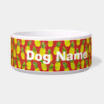 Pineapple Party Red Customized Pet Water or Food Bowl<br><div class="desc">It's a pineapple party on this fun food or water bowl for your pet! Add your dog's name or leave it off! Check my shop for more designs!</div>