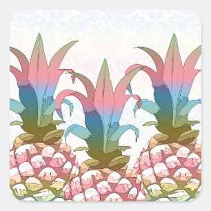 Pineapple Pastel Gradient ID246 Square Sticker
