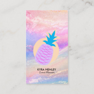 Pineapple Pastel Holographic Any Service Business Business Card