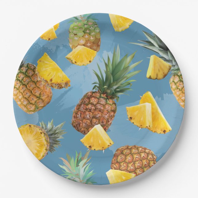 Pineapple Pattern 2 Paper Plates (Front)