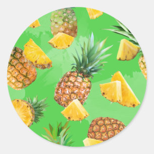 Pineapple Pattern 6 Classic Round Sticker