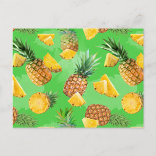 Pineapple Pattern 6 Holiday Postcard