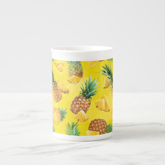 Pineapple Pattern 7 Bone China Mug (Front)
