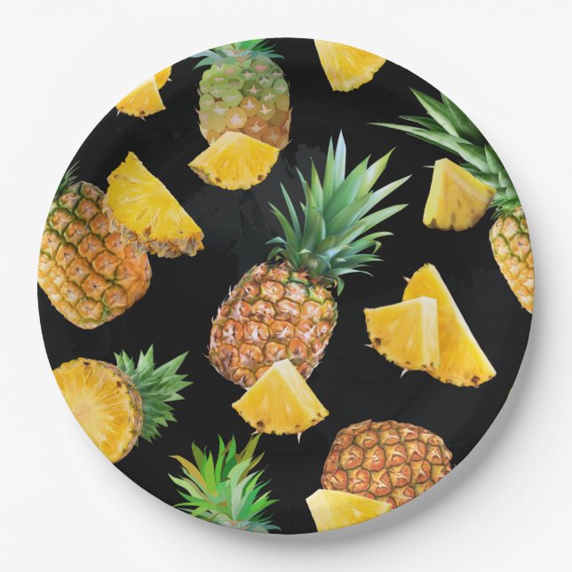 Pineapple Pattern 8 Paper Plates (Front)
