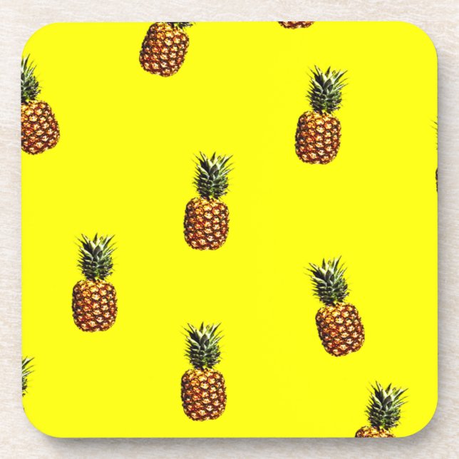 pineapple pattern beverage coaster (Front)