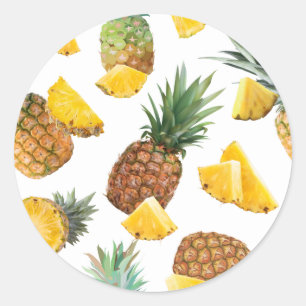 Pineapple Pattern Classic Round Sticker