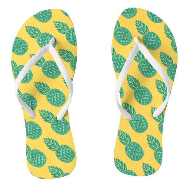 Pineapple Pattern Flip Flops (Footbed)