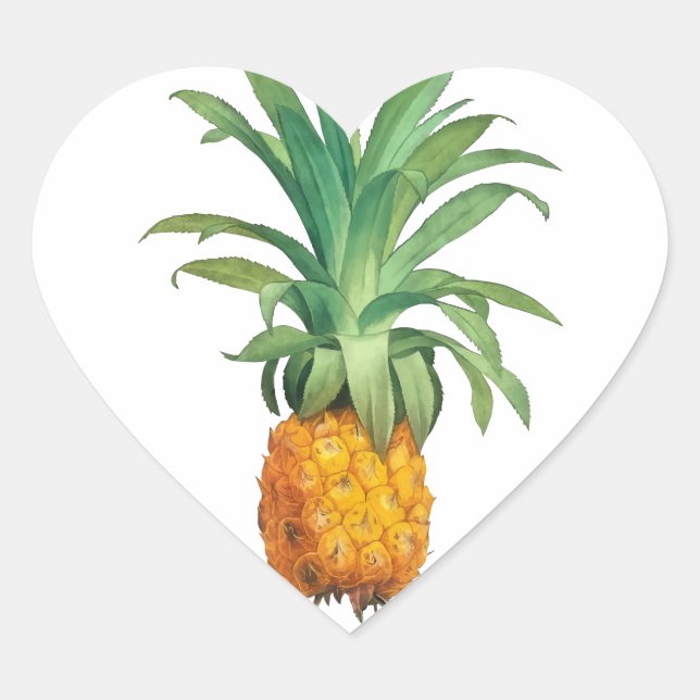Pineapple pattern heart sticker (Front)