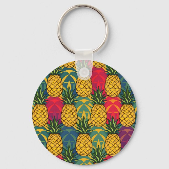 Pineapple Pattern  Keychain (Front)