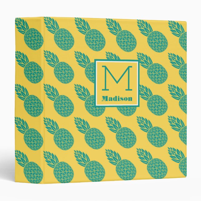 Pineapple Pattern | Monogram Binder (Front/Spine)