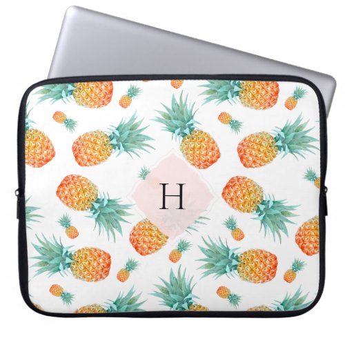 Pineapple pattern_monogram Laptop Sleeve